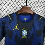 Kit Conjunto Infantil Crianças Camisa e Calção Brasil Retrô Away Infantil Copa do Mundo 2026 Jordan - Imagem 2