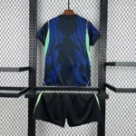 Kit Conjunto Infantil Crianças Camisa e Calção Brasil Retrô Away Infantil Copa do Mundo 2026 Jordan - Imagem 4