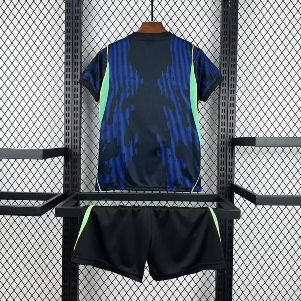 Kit Conjunto Infantil Crianças Camisa e Calção Brasil Retrô Away Infantil Copa do Mundo 2026 Jordan - Imagem 4