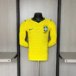 Camisa Brasil Seleção Brasileira Home Jogador Manga Longa Copa do Mundo 2026 Amarela Nike