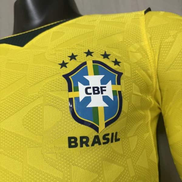 Camisa Brasil Seleção Brasileira Home Jogador Manga Longa Copa do Mundo 2026 Amarela Nike - Imagem 4