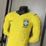 Camisa Brasil Seleção Brasileira Home Jogador Manga Longa Copa do Mundo 2026 Amarela Nike - Imagem 3