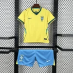 Kit Conjunto Infantil Crianças Camisa e Calção Brasil Retrô Home Infantil Copa do Mundo 2026 Nike