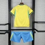 Kit Conjunto Infantil Crianças Camisa e Calção Brasil Retrô Home Infantil Copa do Mundo 2026 Nike - Imagem 4