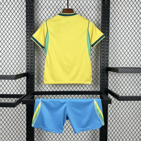 Kit Conjunto Infantil Crianças Camisa e Calção Brasil Retrô Home Infantil Copa do Mundo 2026 Nike - Imagem 4