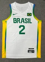 Camiseta Regata Basquete Brasil Olimpíadas Gui Santos 11 2024 Paris Branca 2024-2025 Nike - Imagem 11
