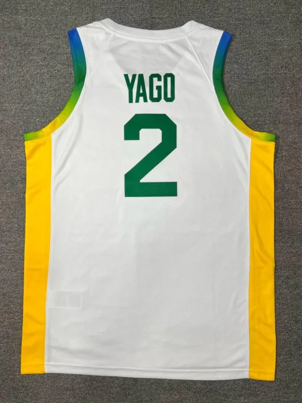 Camiseta Regata Basquete Brasil Olimpíadas Gui Santos 11 2024 Paris Branca 2024-2025 Nike - Imagem 12