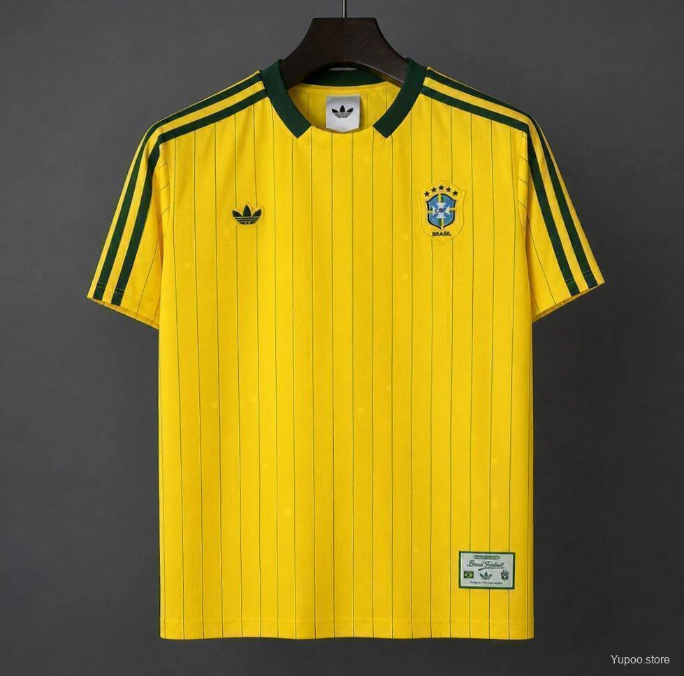 Camisa Brasil Seleção Brasileira Terrace Icons Unissex 2026 Amarela Adidas