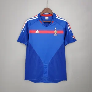Camisa Retrô Clássica Seleção França Home 2004 Azul Adidas