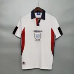 Camisa Retrô Clássica Seleção Inglaterra Home 1998 Branca Umbro