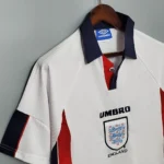 Camisa Retrô Clássica Seleção Inglaterra Home 1998 Branca Umbro - Imagem 3