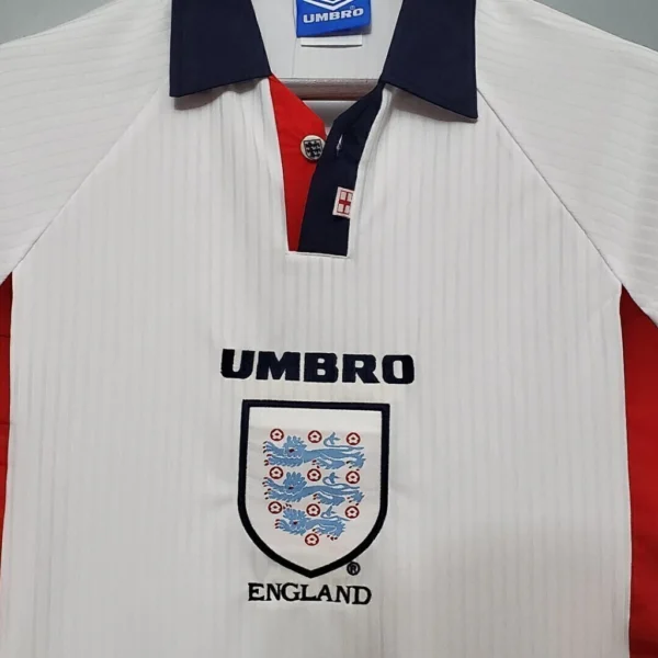 Camisa Retrô Clássica Seleção Inglaterra Home 1998 Branca Umbro - Imagem 2