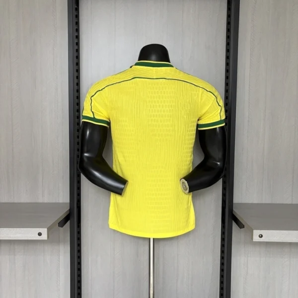 Camisa Retrô Brasil Seleção Brasileira Home Versão Jogador 1998 Concept Amarela Nike - Imagem 8