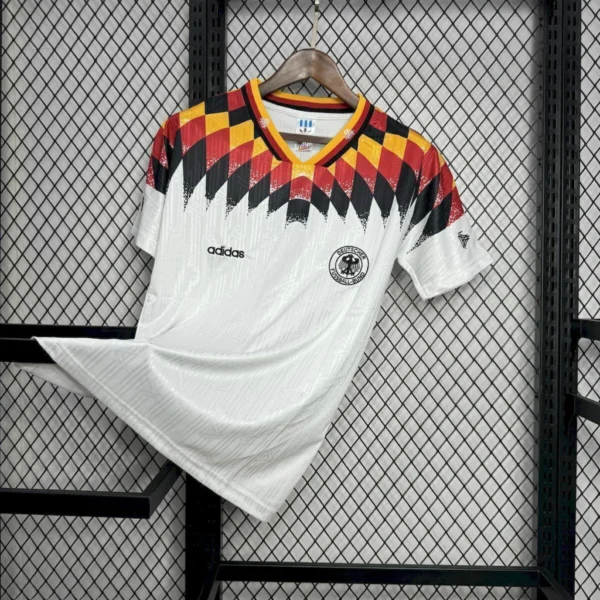 Camisa Retrô Clássica Seleção Alemanha Home 1994 Branca Adidas - Imagem 2