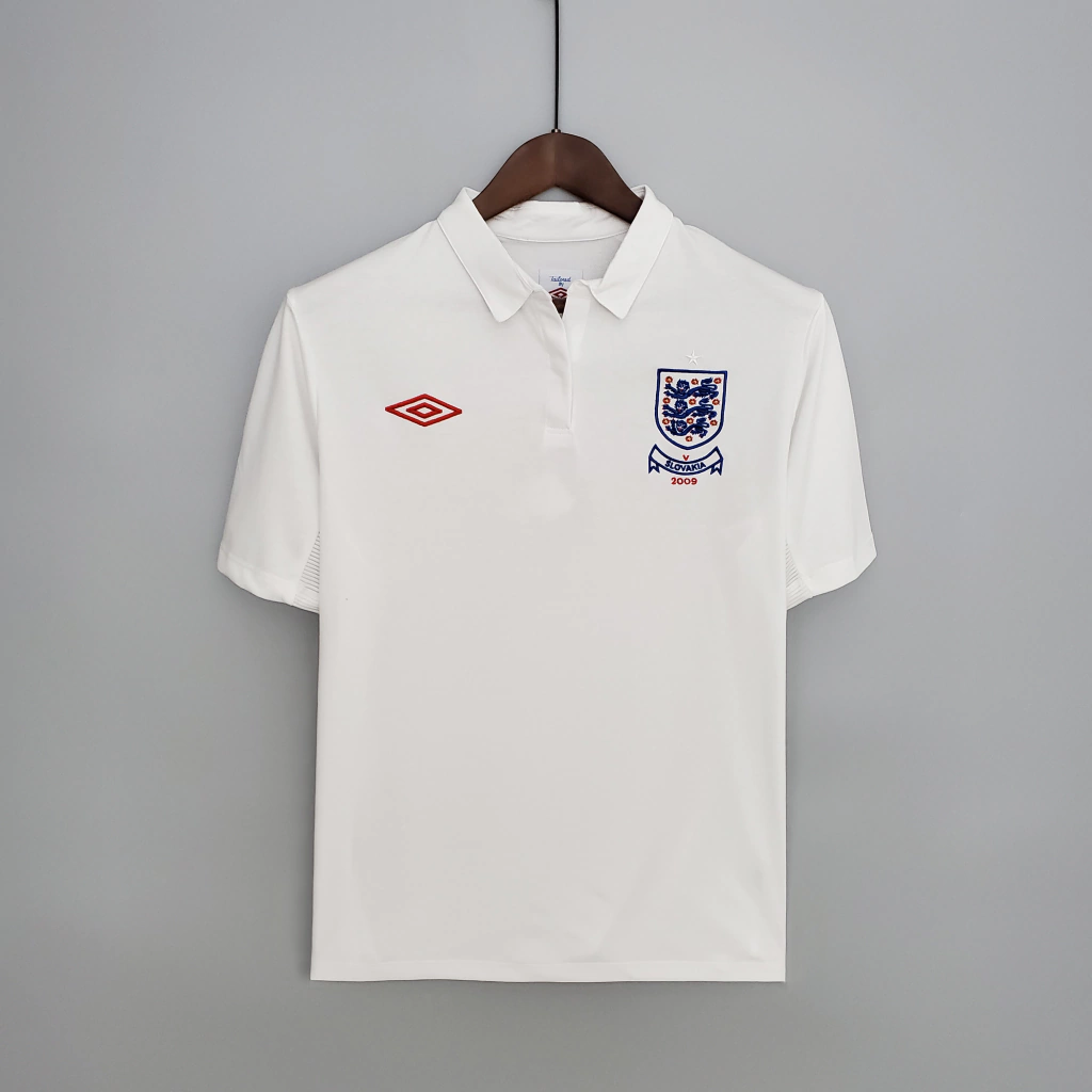 Camisa Retrô Clássica Seleção Inglaterra Home 2010 Branca Umbro