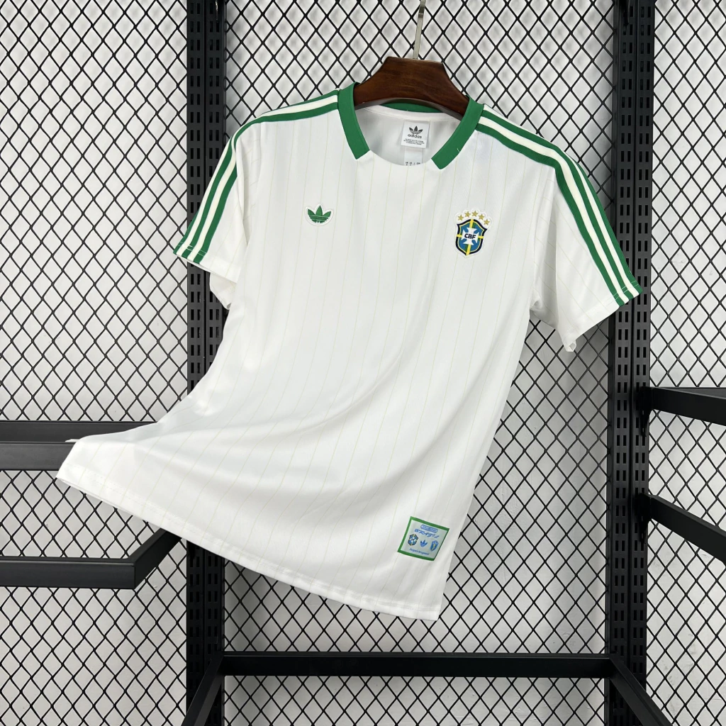 Camisa Brasil Seleção Brasileira Terrace Icons Unissex 2026 Branca Adidas