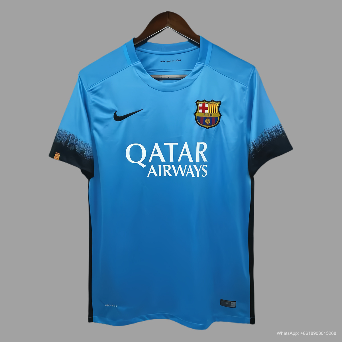 Camisa Retrô Barcelona Away Neymar Jr. 11, Messi 10, Suárez 9 - 2015/2016 Nike