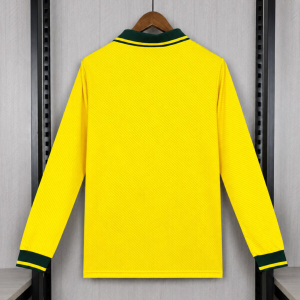 Camisa Retrô Clássica Seleção Brasileira Brasil – Bordada – Manga Longa – Umbro – Amarela – 1994 - Imagem 7