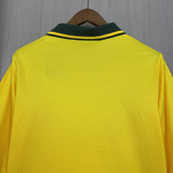 Camisa Retrô Clássica Seleção Brasileira Brasil – Bordada – Manga Longa – Umbro – Amarela – 1994 - Imagem 8