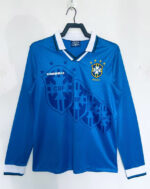 Camisa Retrô Clássica Seleção Brasileira Brasil – Veludo – Manga Longa – Umbro – Azul – 1994 - Imagem 6