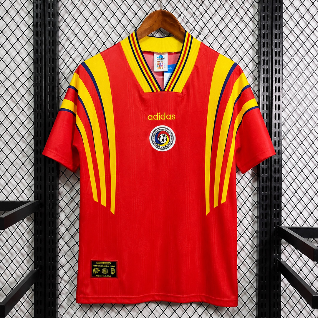 Camisa Retrô Clássica Seleção Romênia Away 1996 Vermelha Adidas