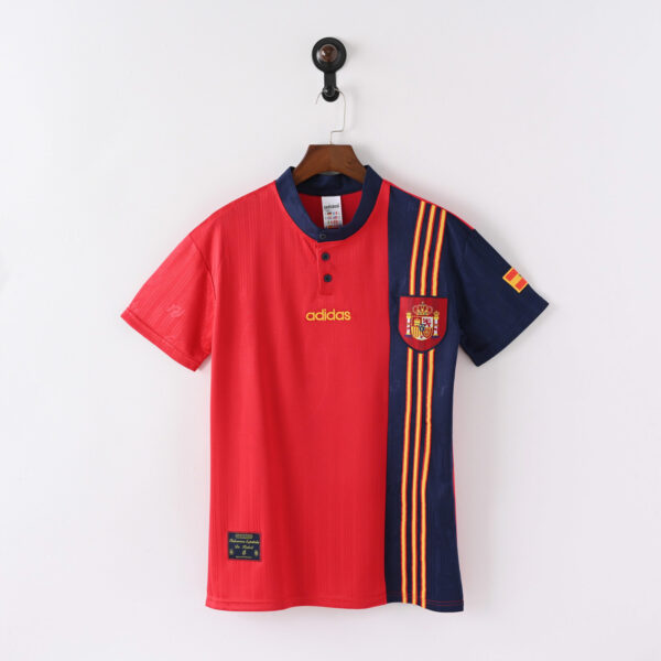Camisa Retrô Clássica Seleção Espanha Home 1996 Vermelha Adidas - Imagem 2