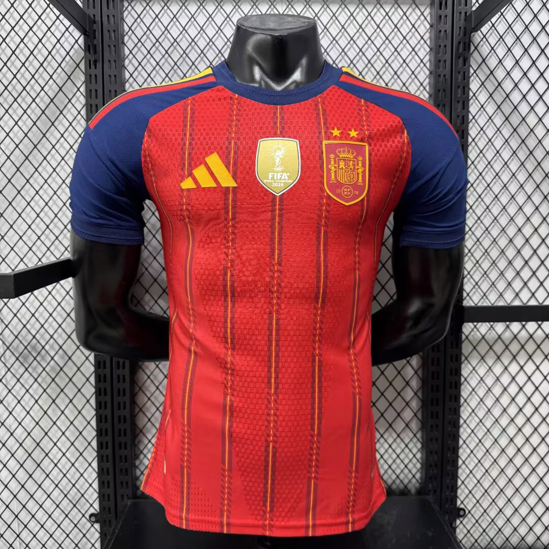 Camisa Seleção Espanha Home Versão Jogador 2 Estrelas Campeão Copa Do Mundo 2026 Adidas