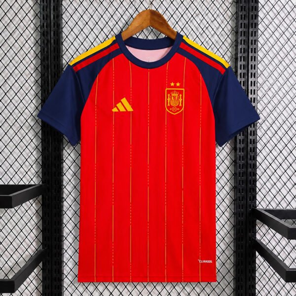 Camisa Seleção Espanha Home Versão Torcedor 2 Estrelas Campeão Copa Do Mundo 2026 Vermelha Adidas - Imagem 10