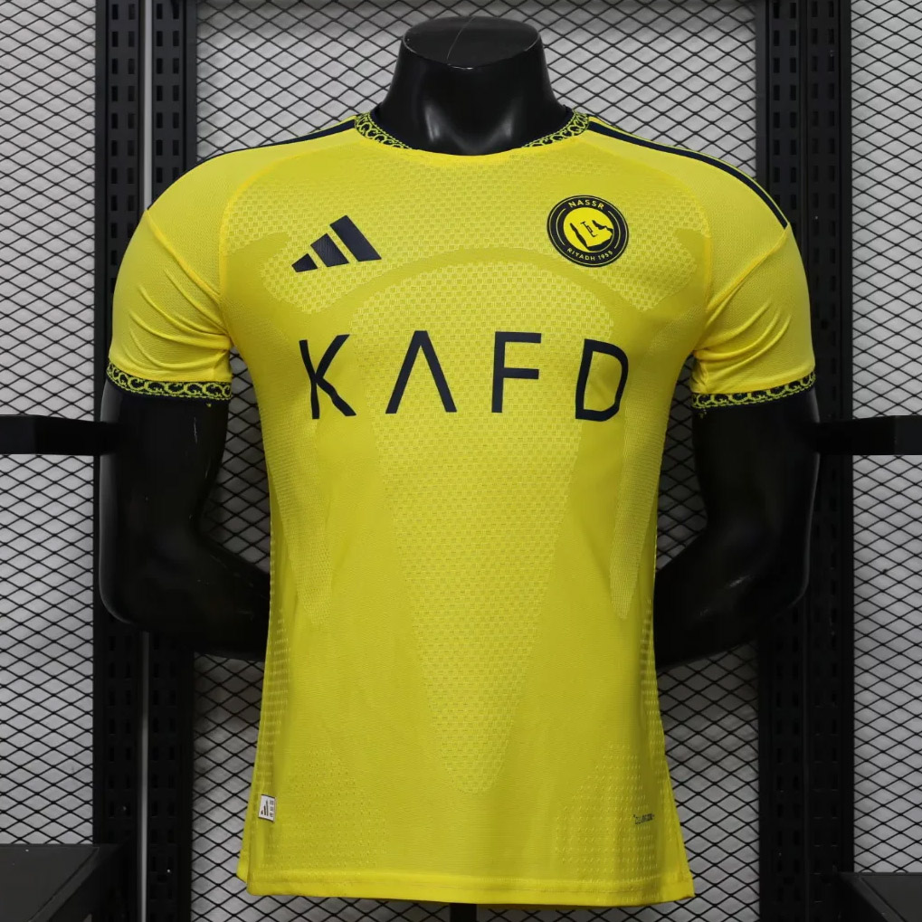 Camisa Al Nassr Home Versão Jogador Cristiano Ronaldo 7 CR7 26/2027 Adidas