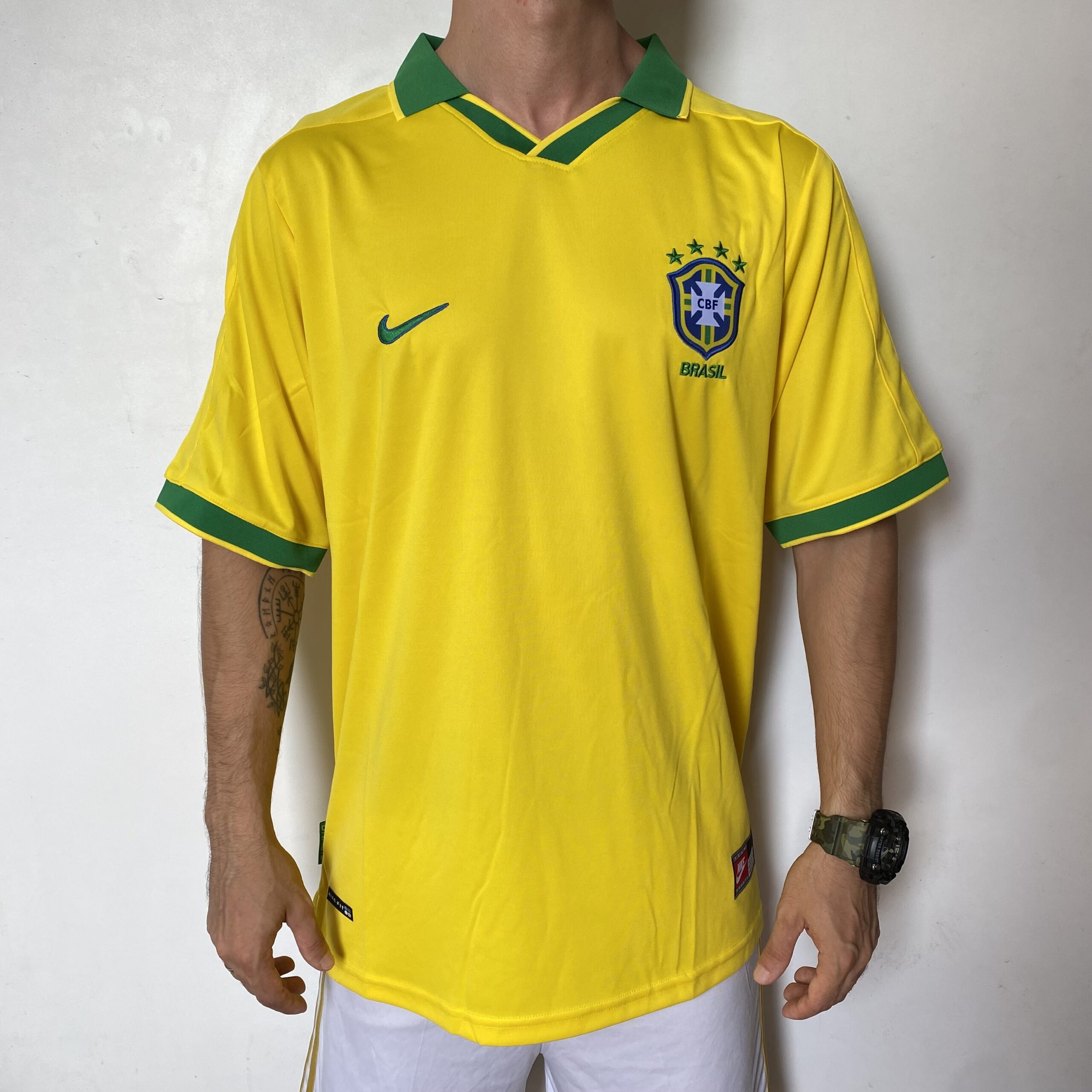 Camisa Retrô Clássica Seleção Brasileira Brasil Home 1997 Nike