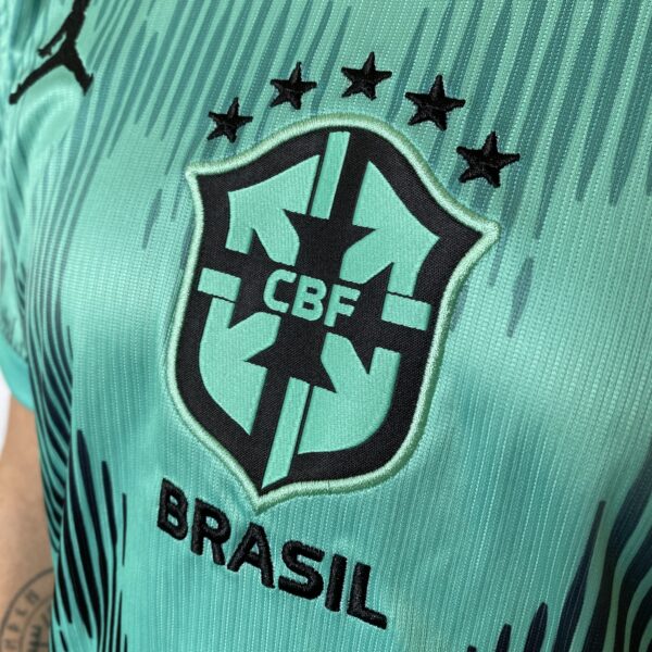 Camisa Brasil Seleção Brasileira Goleiro Torcedor Copa do Mundo 2026 Verde Jordan - Imagem 4