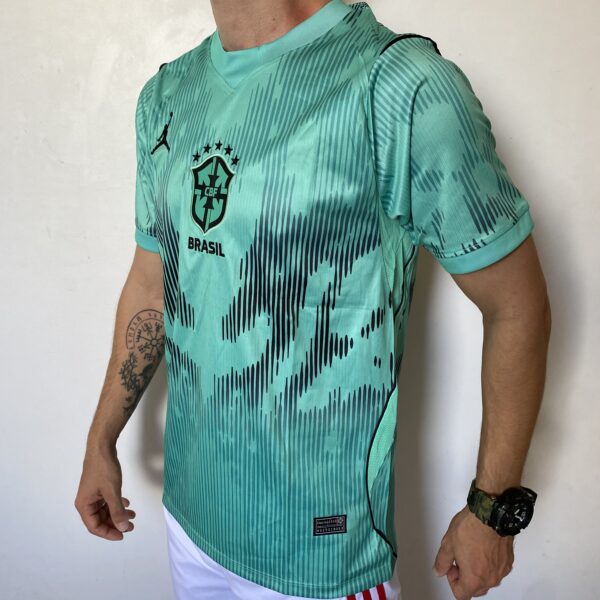 Camisa Brasil Seleção Brasileira Goleiro Torcedor Copa do Mundo 2026 Verde Jordan - Imagem 6