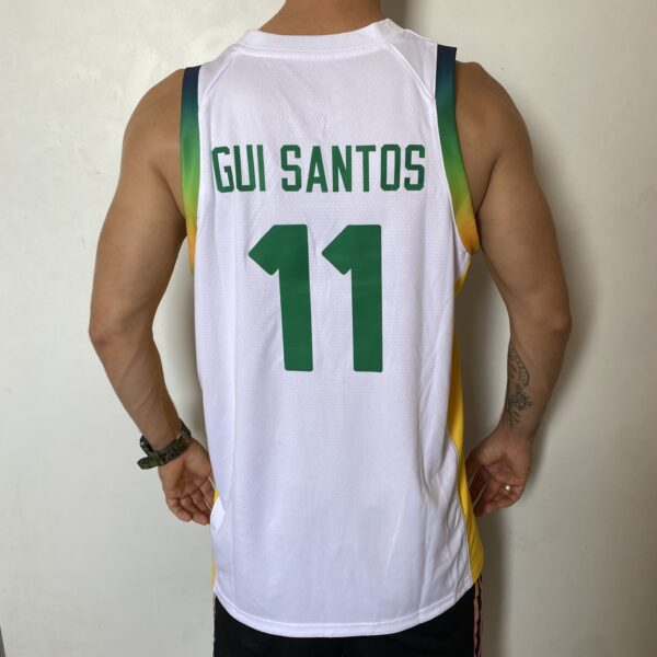 Camiseta Regata Basquete Brasil Olimpíadas Gui Santos 11 2024 Paris Branca 2024-2025 Nike - Imagem 6