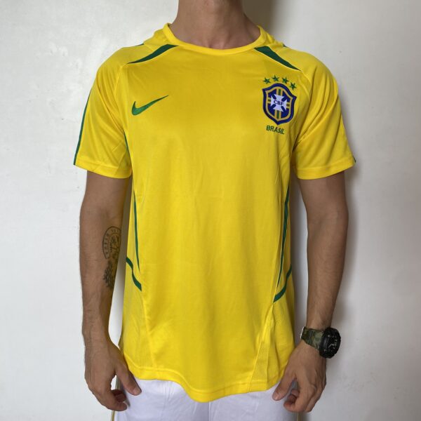 Camisa Retrô Clássica Seleção Brasileira Brasil 2002 - Ronaldo 9 - Nike - Amarela - Imagem 27