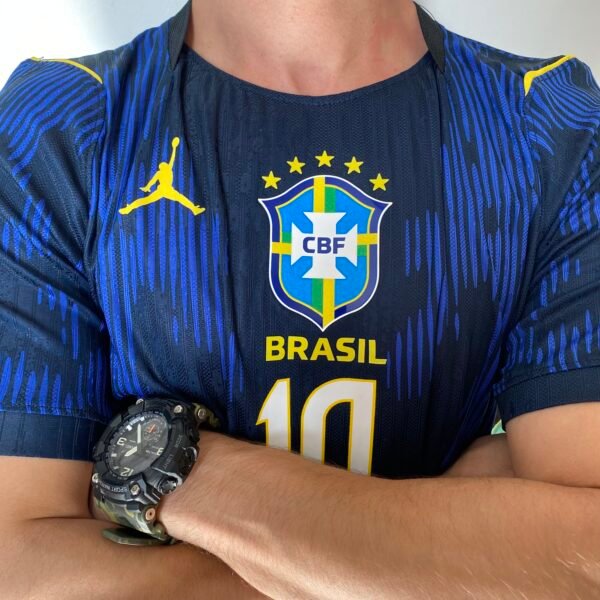 Camisa Brasil Seleção Brasileira Away Azul Jogador Copa do Mundo 2026 Jordan Nike - Imagem 15