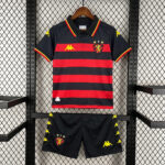 Kit Conjunto Infantil Crianças Camisa e Calção SCR Home 2026/27 Rubro-Negro Kappa