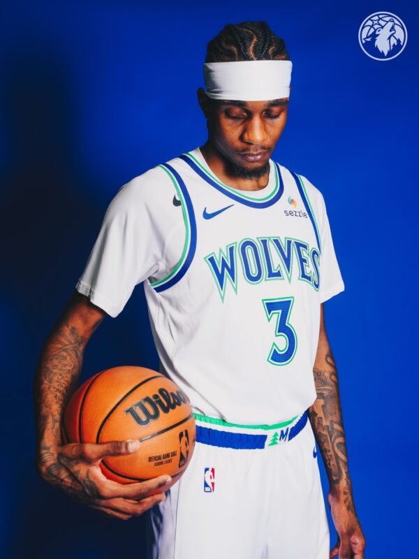Camiseta Regata NBA Minnesota Timberwolves 5 Anthony Edwards Association Edition Swingman 2026/27 Nike - Imagem 8