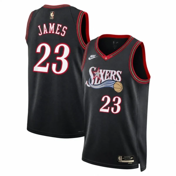 Camiseta Regata Basquete NBA Philadelphia 76ers Sixers - LeBron James 23 - Classic Edition Preta 2026/27 Nike - Imagem 20