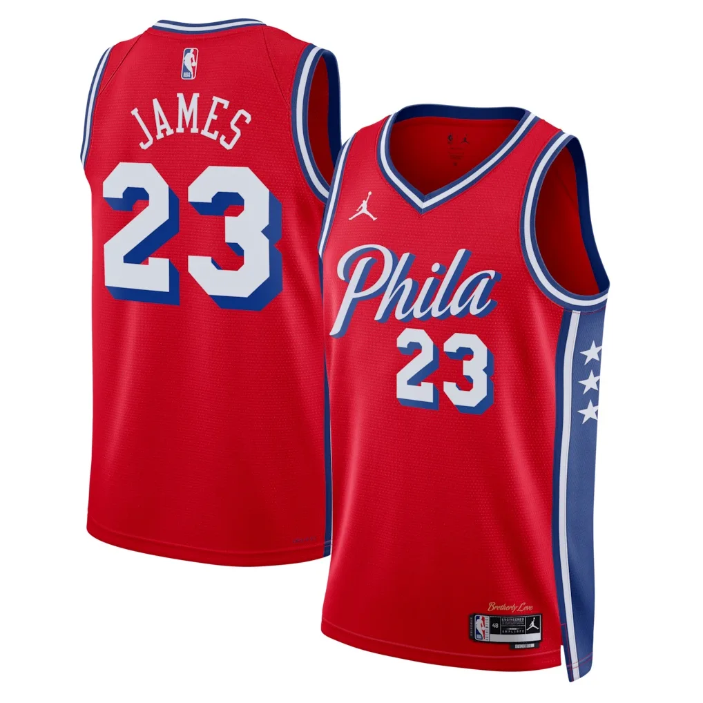 Camiseta Regata NBA Philadelphia 76ers - LeBron James 23 - Statement Vermelha 2026/27 Jordan