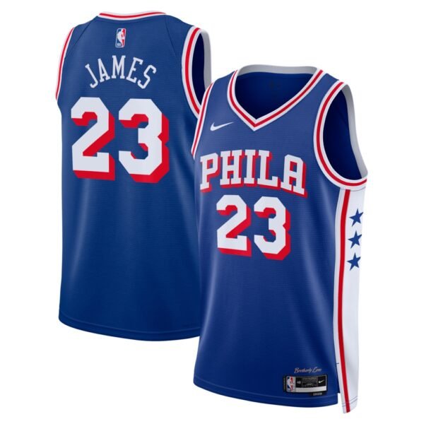 Camiseta Regata NBA Philadelphia 76ers - LeBron James 23 - Icon Azul 2026/27 Nike - Imagem 22
