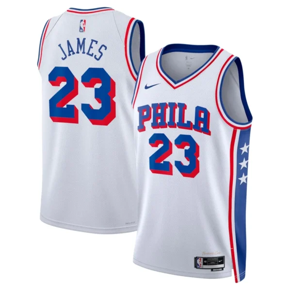 Camiseta Regata NBA Philadelphia 76ers - LeBron James 23 - Association Branca 2026/27 Nike - Imagem 20