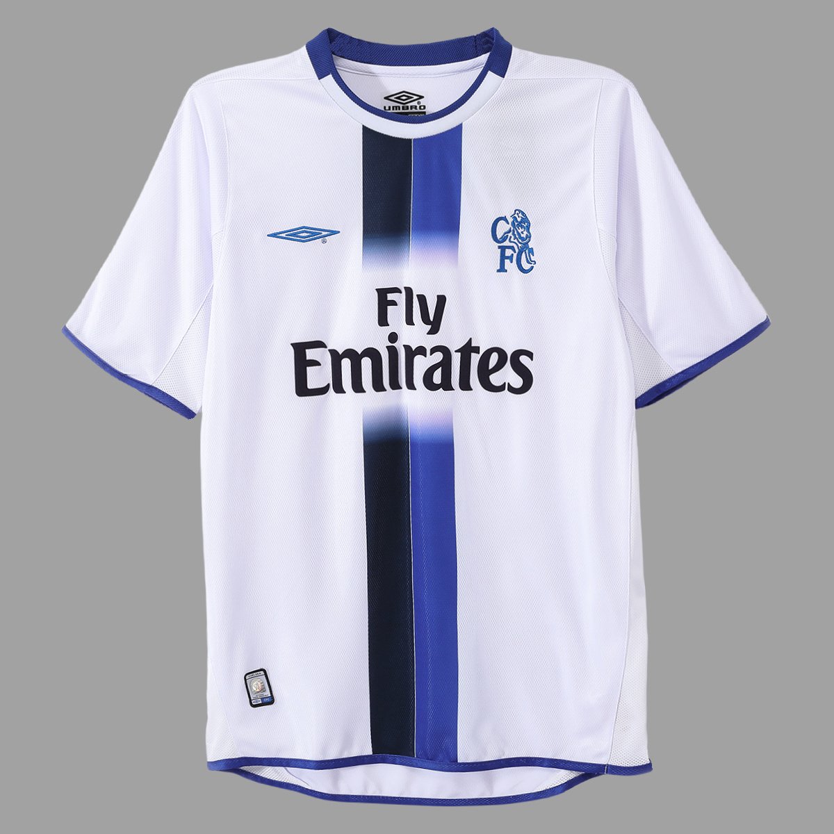 03_05 Chelsea Away Retro Soccer Jersey 0_ZT Camisa Retrô Chelsea Away 2003/05 Branco Umbro - Imagem 1