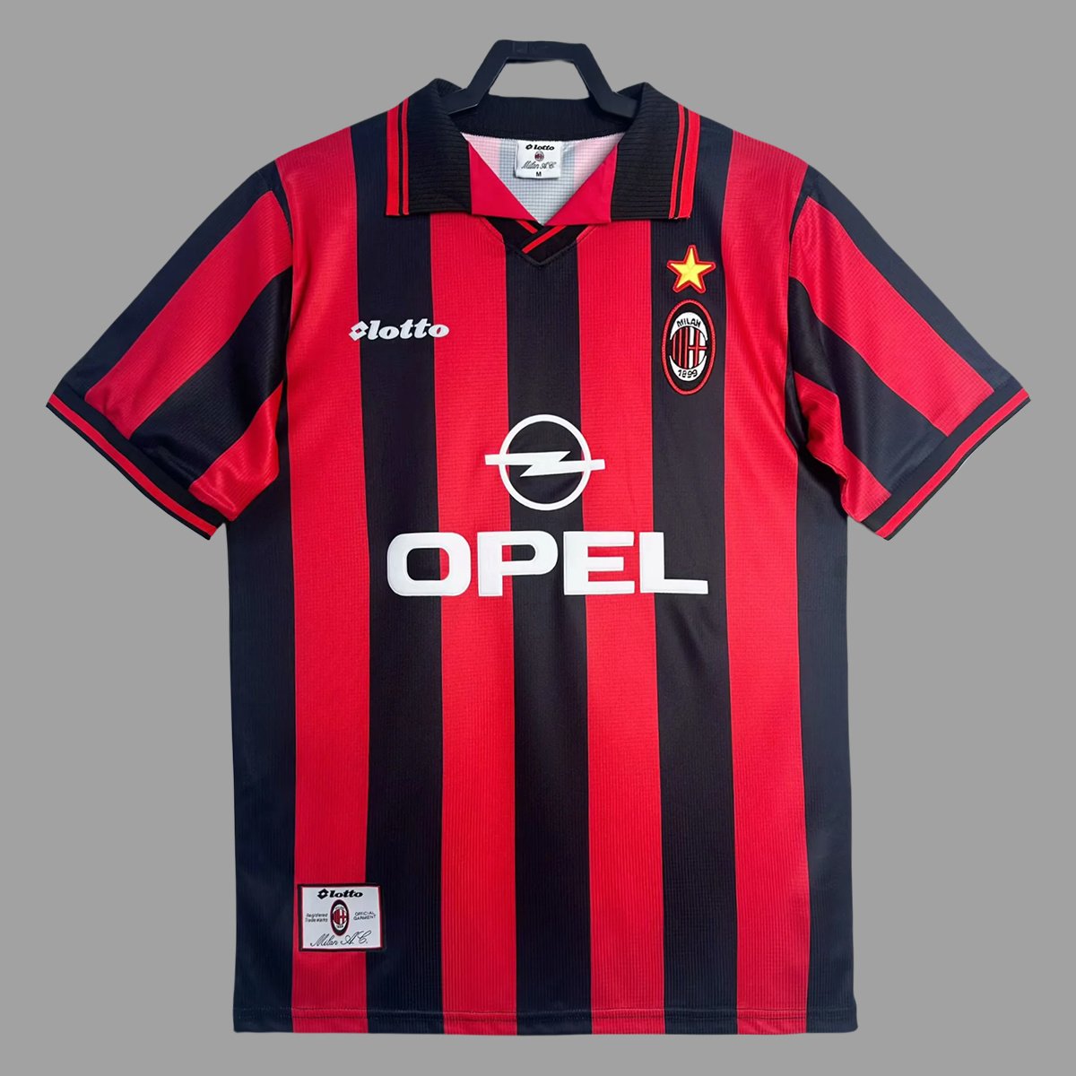 Camisa Retrô Milan Home 1997/98 Lotto