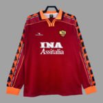 Camisa Retrô Roma Home Manga Longa 1998/99 Diadora
