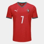 Camisa Seleção Portugal Home Versão Jogador - Ronaldo 7 CR7 - Copa Do Mundo 2026 Puma Vermelha - Imagem 13