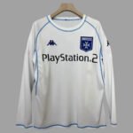 Camisa Retrô Auxerre Home Versão Torcedor Manga Longa 2003/04 Branca Kappa