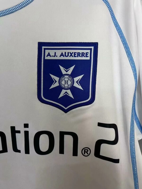 Camisa Retrô Auxerre Home Versão Torcedor Manga Longa 2003/04 Branca Kappa - Imagem 2