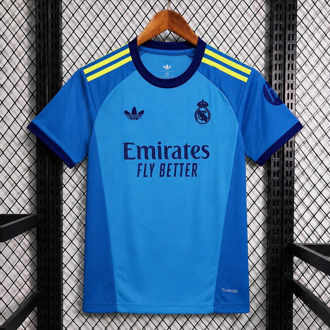 Camisa Real Madrid Goleiro Away Versão Torcedor 2026/27 Azul Adidas