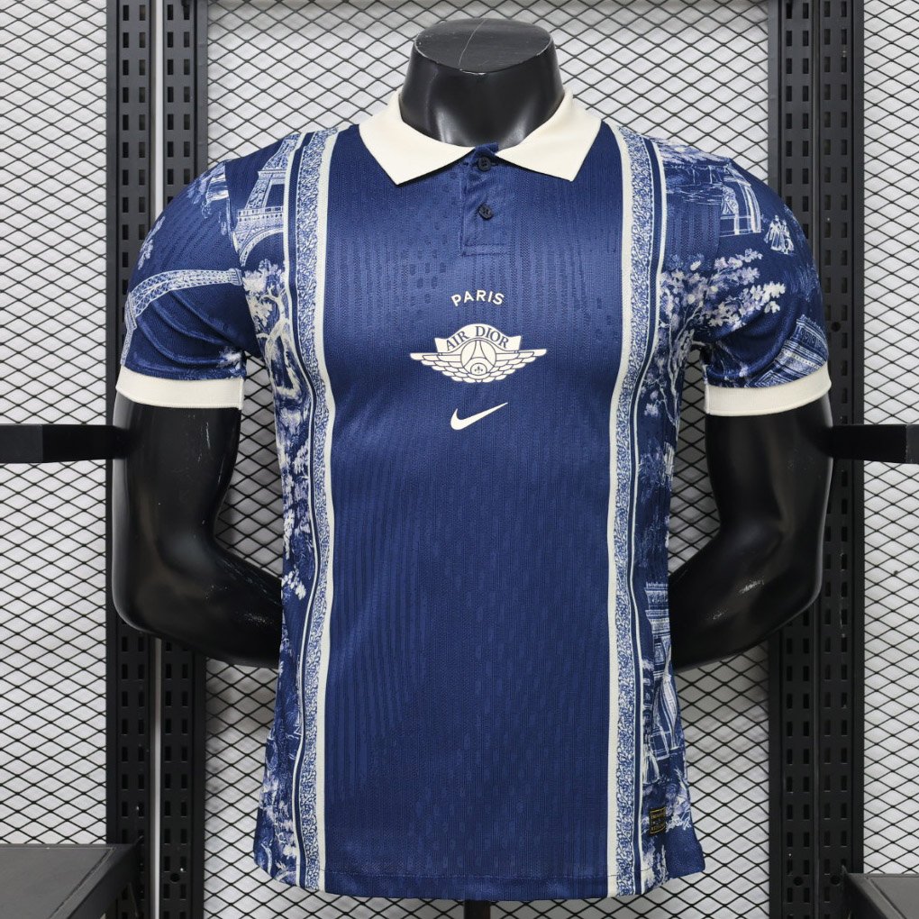 Camisa PSG Paris Saint-Germain Christian Dior Versão Jogador 2026 Azul Nike
