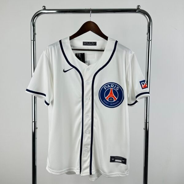Camisa PSG Paris Saint-Germain Baseball MLB 2026 Branca Nike - Imagem 3